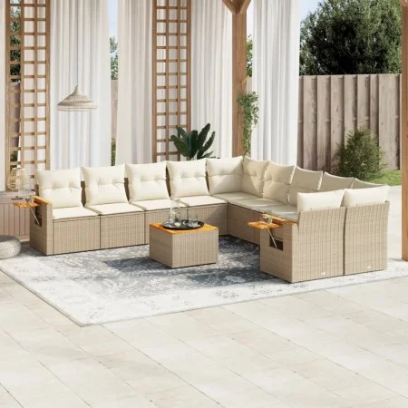 Garden sofa set 11 pieces with beige synthetic rattan cushions by , Garden sets - Ref: Foro24-3259601, Price: 718,85 €, Disco...