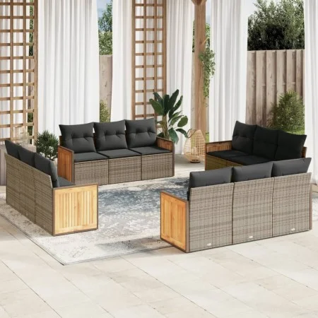 Set mit 12 Gartensofas mit Kissen synthetisches Rattangrau von , Gartensets - Ref: Foro24-3259918, Preis: 920,48 €, Rabatt: %
