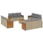 Garden sofa set with cushions 13 pieces beige synthetic rattan by , Garden sets - Ref: Foro24-3259924, Price: 976,66 €, Disco...