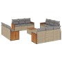 Gartensofa-Set mit Kissen, 13-teilig, beiges synthetisches Rattan von , Gartensets - Ref: Foro24-3259924, Preis: 895,98 €, Ra...