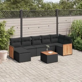 8-piece garden sofa set with black synthetic rattan cushions by , Garden sets - Ref: Foro24-3260277, Price: 472,29 €, Discoun...