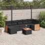 Set aus 8-teiligen Gartensofas und Kissen Kunstrattan schwarz von , Gartensets - Ref: Foro24-3260277, Preis: 477,67 €, Rabatt: %