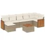 Garden sofa set with beige cushions, 8 pieces, PE rattan. by , Garden sets - Ref: Foro24-3260280, Price: 540,65 €, Discount: %