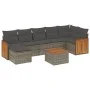 Garden sofa set 8 pieces and gray synthetic rattan cushions by , Garden sets - Ref: Foro24-3260282, Price: 491,32 €, Discount: %