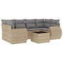 7-teiliges Gartensofa-Set und beigefarbene synthetische Rattankissen von , Gartensets - Ref: Foro24-3253456, Preis: 498,22 €,...