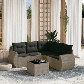 6-piece garden furniture set with gray synthetic rattan cushions by , Garden sets - Ref: Foro24-3253697, Price: 400,43 €, Dis...