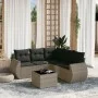 Set mit 6 Gartenmöbeln und Kissen synthetisches Rattangrau von , Gartensets - Ref: Foro24-3253697, Preis: 400,44 €, Rabatt: %