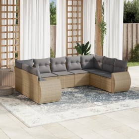 Set mit 9 Gartensofas mit beigen Kissen aus synthetischem Rattan von , Gartensets - Ref: Foro24-3254136, Preis: 618,32 €, Rab...