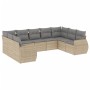 Set mit 9 Gartensofas mit beigen Kissen aus synthetischem Rattan von , Gartensets - Ref: Foro24-3254136, Preis: 617,37 €, Rab...
