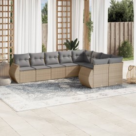 Set mit 9 Gartensofas mit beigen Kissen aus synthetischem Rattan von , Gartensets - Ref: Foro24-3254176, Preis: 618,32 €, Rab...