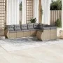 Set de sofás de jardín 9 pzas con cojines ratán sintético beige de , Conjuntos de jardín - Ref: Foro24-3254176, Precio: 611,2...