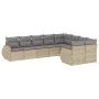 Set mit 9 Gartensofas mit beigen Kissen aus synthetischem Rattan von , Gartensets - Ref: Foro24-3254176, Preis: 611,26 €, Rab...