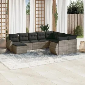 Garden sofa set 10 pieces with gray synthetic rattan cushions by , Garden sets - Ref: Foro24-3254197, Price: 629,95 €, Discou...