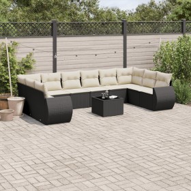 Set mit 11 Stück Gartensofas und Kissen synthetisches Rattan schwarz von , Gartensets - Ref: Foro24-3254213, Preis: 708,33 €,...