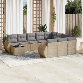 Set von 11-teiligen Gartensofas mit beigen Kissen aus synthetischem Rattan von , Gartensets - Ref: Foro24-3254266, Preis: 737...