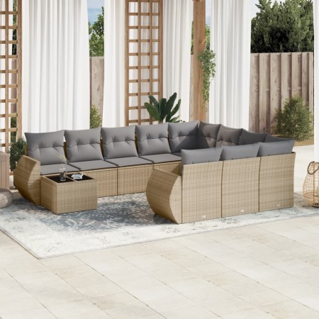 Set von 11-teiligen Gartensofas mit beigen Kissen aus synthetischem Rattan von , Gartensets - Ref: Foro24-3254266, Preis: 737...