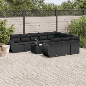 Set mit 11 Stück Gartensofas und Kissen synthetisches Rattan schwarz von , Gartensets - Ref: Foro24-3254232, Preis: 723,05 €,...