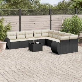 Set de sofás de jardín 11 pzas y cojines ratán sintético negro de , Conjuntos de jardín - Ref: Foro24-3254253, Precio: 710,57...