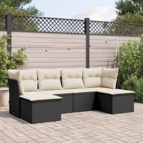 6-piece garden sofa set with black synthetic rattan cushions by , Garden sets - Ref: Foro24-3218006, Price: 300,93 €, Discoun...