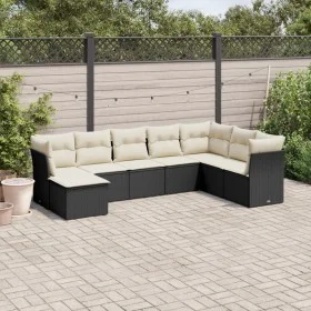 Set aus 8-teiligen Gartensofas und Kissen Kunstrattan schwarz von , Gartensets - Ref: Foro24-3218046, Preis: 451,67 €, Rabatt: %