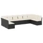 Garden sofa set 10 pieces with black synthetic rattan cushions by , Garden sets - Ref: Foro24-3218086, Price: 535,04 €, Disco...