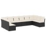 Set Gartensofas 10 Stück Kissen synthetisches Rattan schwarz von , Gartensets - Ref: Foro24-3218086, Preis: 503,67 €, Rabatt: %