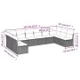Garden sofa set 10 pieces with black synthetic rattan cushions by , Garden sets - Ref: Foro24-3218086, Price: 535,04 €, Disco...