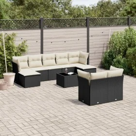 Garden sofa set 10 pieces with black synthetic rattan cushions by , Garden sets - Ref: Foro24-3218316, Price: 579,31 €, Disco...