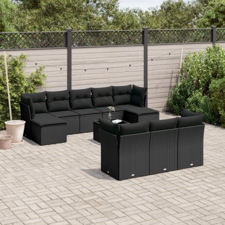 Set mit 11 Stück Gartensofas und Kissen synthetisches Rattan schwarz von , Gartensets - Ref: Foro24-3218335, Preis: 643,16 €,...