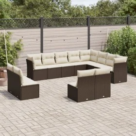 Set aus Gartensofas und Kissen 12 Stück synthetisches Rattan braun von , Gartensets - Ref: Foro24-3218473, Preis: 762,64 €, R...