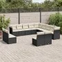 Garden sofa set with 13-piece black synthetic rattan cushions by , Garden sets - Ref: Foro24-3218486, Price: 778,94 €, Discou...