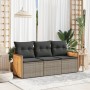 Garden sofa set 3 pieces and gray synthetic rattan cushions by , Garden sets - Ref: Foro24-3227439, Price: 198,25 €, Discount: %