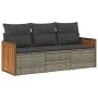 Garden sofa set 3 pieces and gray synthetic rattan cushions by , Garden sets - Ref: Foro24-3227439, Price: 212,62 €, Discount: %