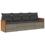 Garden sofa set 4 pieces with gray synthetic rattan cushions by , Garden sets - Ref: Foro24-3227453, Price: 248,32 €, Discoun...
