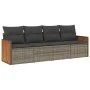 Garden sofa set 4 pieces with gray synthetic rattan cushions by , Garden sets - Ref: Foro24-3227453, Price: 257,17 €, Discoun...