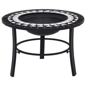 vidaXl Brasero de mosaico cerámica negro y blanco 68 cm by vidaXL, Chimneys - Ref: Foro24-46721, Price: 69,60 €, Discount: %