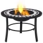 vidaXl Brasero de mosaico cerámica negro y blanco 68 cm de vidaXL, Chimeneas - Ref: Foro24-46721, Precio: 69,02 €, Descuento: %