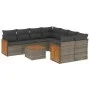 Set de muebles de jardín 9 pzas y cojines ratán sintético gris de , Conjuntos de jardín - Ref: Foro24-3227509, Precio: 544,12...