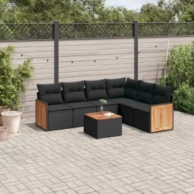 7-piece garden dining set with black synthetic rattan cushions by , Garden sets - Ref: Foro24-3227686, Price: 443,83 €, Disco...