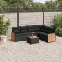 Set de comedor de jardín 7 pzas y cojines ratán sintético negro de , Conjuntos de jardín - Ref: Foro24-3227686, Precio: 443,3...