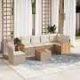 Set of 7-piece garden sofas and beige synthetic rattan cushions by , Garden sets - Ref: Foro24-3227703, Price: 424,69 €, Disc...