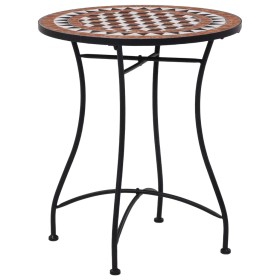 Brown ceramic mosaic bistro table 60 cm by vidaXL, Garden tables - Ref: Foro24-46713, Price: 83,54 €, Discount: %