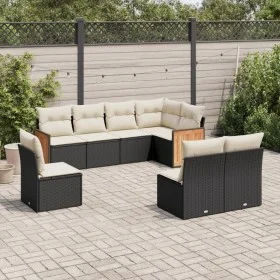 8-piece garden sofa set with black synthetic rattan cushions by , Garden sets - Ref: Foro24-3227722, Price: 470,75 €, Discoun...