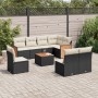 Set aus 8-teiligen Gartensofas und Kissen Kunstrattan schwarz von , Gartensets - Ref: Foro24-3227729, Preis: 490,87 €, Rabatt: %