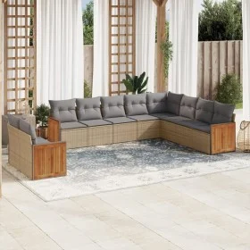 Garden sofa set with beige cushions, 10 pieces, made of synthetic rattan. by , Garden sets - Ref: Foro24-3227795, Price: 661,...