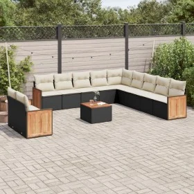 Set Gartensofas 12 Stück Kissen synthetisches Rattan schwarz von , Gartensets - Ref: Foro24-3227813, Preis: 752,86 €, Rabatt: %
