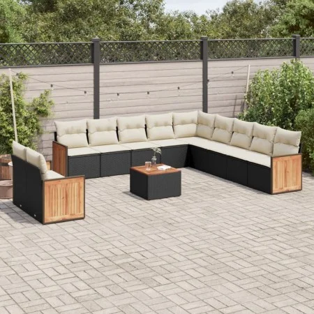 Garden sofa set 12 pieces with black synthetic rattan cushions by , Garden sets - Ref: Foro24-3227813, Price: 752,86 €, Disco...