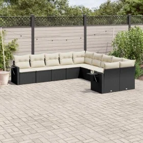 Set Gartensofas 10 Stück Kissen synthetisches Rattan schwarz von , Gartensets - Ref: Foro24-3220705, Preis: 603,00 €, Rabatt: %