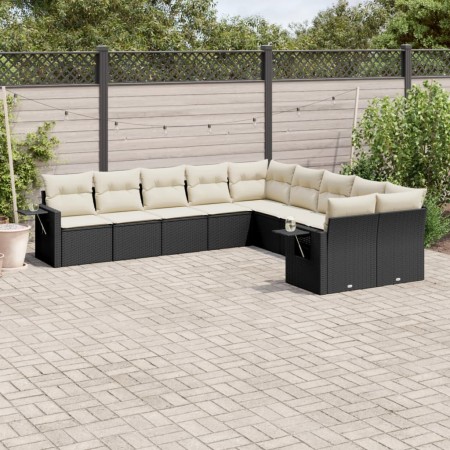 Set Gartensofas 10 Stück Kissen synthetisches Rattan schwarz von , Gartensets - Ref: Foro24-3220705, Preis: 562,31 €, Rabatt: %