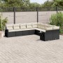 Set Gartensofas 10 Stück Kissen synthetisches Rattan schwarz von , Gartensets - Ref: Foro24-3220705, Preis: 562,31 €, Rabatt: %